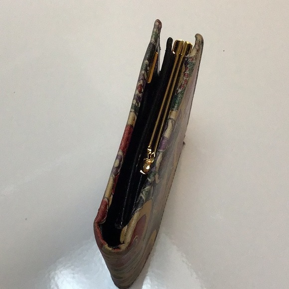 Vintage Lisette Baroque Print Leather Wallet - Picture 4 of 13